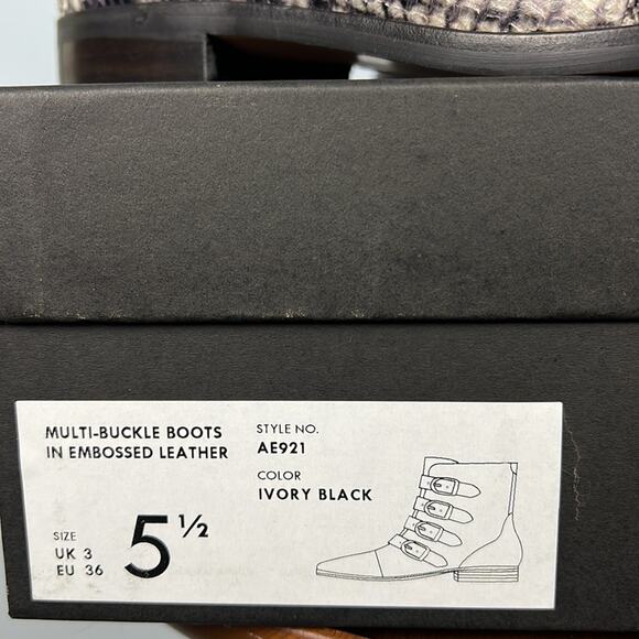 J.Crew multi buckle leather snakeskin booties new in box size 5.5 - Picture 2 of 6